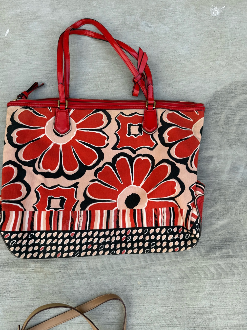 Floral Red Canvas Tote Bag - Stylish Everyday Carry
